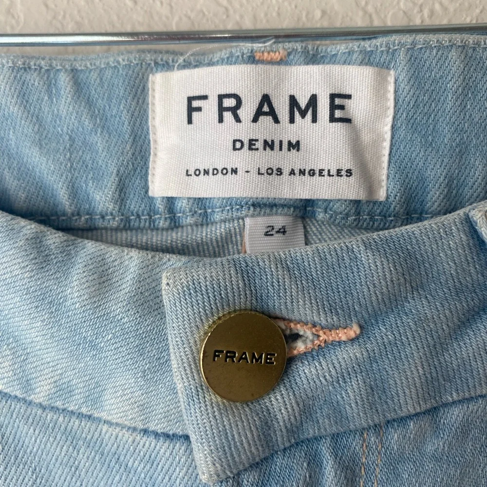 Frame Le Crop Mini Boot Denim Blue Light Wash Jeans ~ Size 24 - Picture 4 of 12